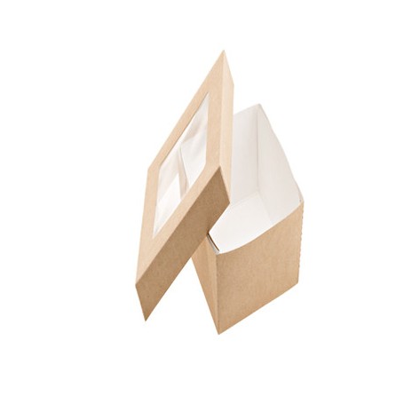 Box finestrato in poliestere mod. 136727 collezione TAKE AWAY monouso, 28 x 12 x h 4 cm (conf. 25 pezzi)