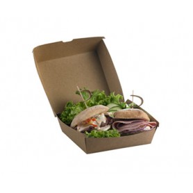 Box hamburger in poliestere mod.136708 collezione TAKE AWAY monouso , 16 x 16 x h 9 cm (conf. 50 pezzi)