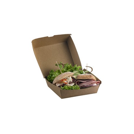 Box hamburger in poliestere mod.136708 collezione TAKE AWAY monouso , 16 x 16 x h 9 cm (conf. 50 pezzi)