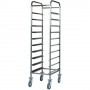 Carrello portavassoi mod. CA1450 Forcar, cap. 10 vassoi GN 1/1, struttura e guide in acciaio inox, 38x62x175h cm