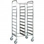 Carrello portavassoi doppio mod. CA1460 Forcar, cap. 20 vassoi GN 1/1, struttura e guide in acciaio inox, 81x62x175h cm