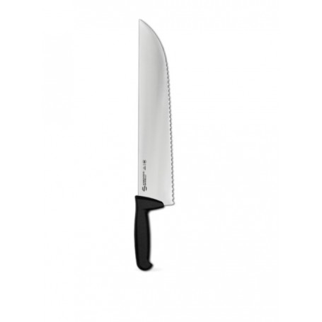 Coltello professionale per affettare, Linea Supra, manico nero, lama dentata satinata cm 36, SA16.036B