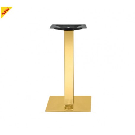 Base in acciaio inox ottonato per interni Rossanese, 40x40x72h cm, disponibile nella versione ottonata e ottonata satinata