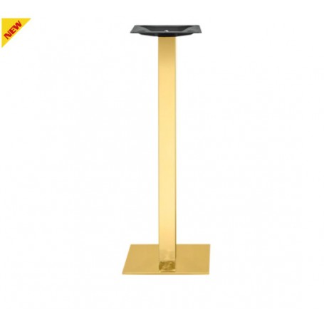 Base in acciaio inox ottonato per interni Rossanese, 40x40x108h cm, disponibile nella vesrione ottonata e ottonata satinata