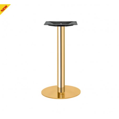 Base tavolo tonda per interni Rossanese in acciaio inox ottonato o ottonato satinato, ø 40 cm x h 72 cm