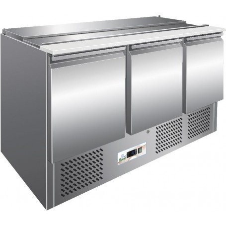 Saladette refrigerata statica 3 porte mod.G-S903 Forcar, piano inox, +2°+8°C, cap. 4 x GN 1/1 ( 368 litri)