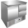Saladette refrigerata statica 1 porta + 2 cassetti mod.G-S9012D Forcar, piano inox, +2°+8°C, classe energetica C