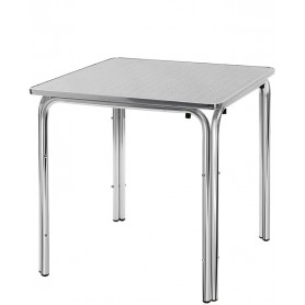 Tavolo bar quadrato per esterno mod. MTA013 Rossanese struttura in alluminio, piano inox, disponibile in 3 misure