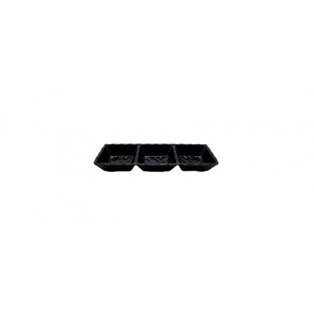 Coppetta 3 scomparti nero martellato Collezione Buffet Melamina cm 26,4x9,2 h 3,5 cm gr 173