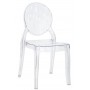 Sedia in policarbonato per esterno mod.1259-M0120C, 41x45x95h cm, impilabile, 3 colori (trasparente, bianco e nero)