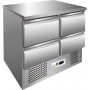 Saladette refrigerata statica 4 cassetti mod.G-S9014D Forcar, piano inox, +2°+8°C, classe energetica C