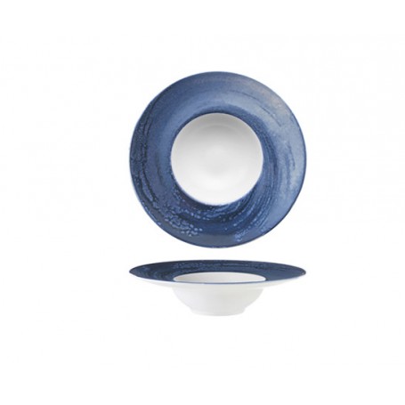 Piatto pasta collezione Vortice Digital Print blu, MOR.133651, Ø 28 cm, interno Ø 15 cm