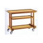 Carrello di servizio in legno Forcar, mod. LP 850, 3 ripiani, maniglia, ruote multidirezionali cromate, 2 colori