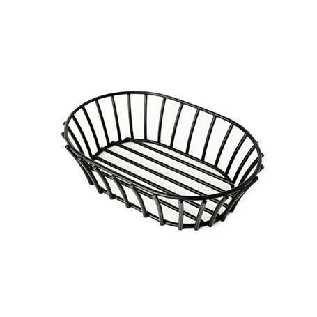 Cestino pane ovale filo inox nero MOR.137109, 24x14,5x5,5 h cm