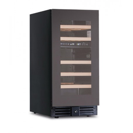 Cantinetta vini refrig.ta ventilata CW37G2TB Klimitalia,1 porta a sfioro, doppia zona di temperatura, lt 83/cap.28 btg cl 75