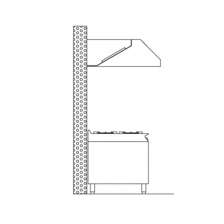 Cappa a parete linea Eco-line serie ECPA 9 in acciaio inox AISI 304, senza motore, prof. 90 cm