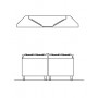 Cappa centrale linea Eco-line serie ECCA 14 in acciaio inox AISI 304, senza motore, prof. 140 cm