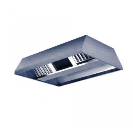 Cappa centrale linea Eco-line serie ECCA 22 in acciaio inox AISI 304, senza motore, prof. 220 cm