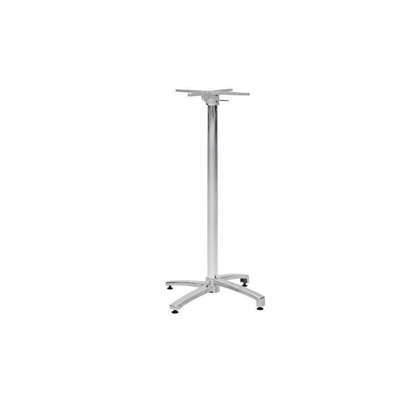 Base tavolo alto per esterno mod. 774-HF3 struttura accastabile in alluminio  verniciato e piedini regolabili, h 110 cm, 4 colori