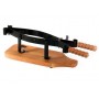 Morsa per prosciutto mod. AV4515 Forcar, corpo in acciaio inox verniciato nero, supporto e manici in legno, 58x25x19h CM
