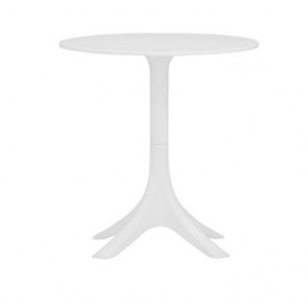 Tavolo per esterno mod.1735-Y70 Rossanese, struttura e piano in polipropilene, Ø 70 cm, h 74 cm, colore bianco