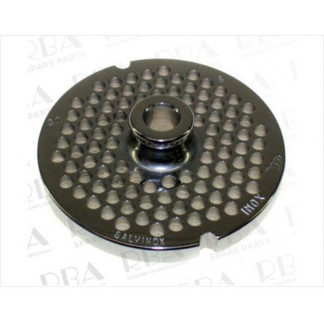 Piastra per tritacarne professionale mod. 32 inox fori Ø 6 mm, nr tacche 2 Slayer Blades, Rba SLATRI0350