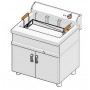 Friggitrice elettrica pasticceria con mobile mod. FMPE-25 Lotus,1 vasca 24 litri, 80x70x85h CM, 10,2 KW