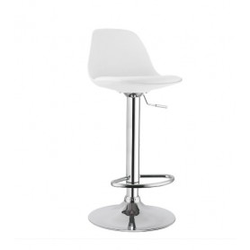 Sgabello per interni mod. 997-K3001 in metallo cromato, seduta in polipropilene, cuscino ecopelle, 6 colori