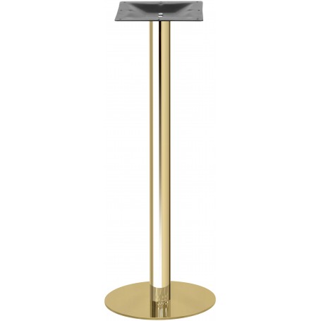 Base in acciaio inox ottonato per tavoli alti e per interni mod.1833-GH2 Rossanese, Ø 40 cm h 110 cm, piedini regolabili