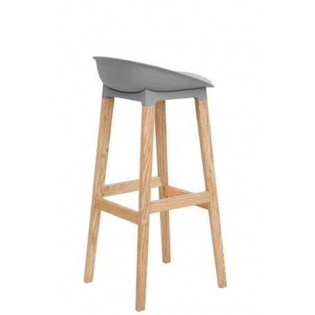 Sgabello per interni mod.1500-K32 Rossanese, struttura in legno, scocca in polipropilene, cuscino in ecopelle, 3 colori