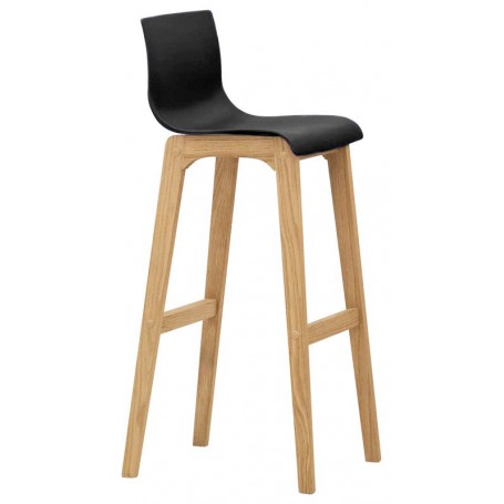 Sgabello per interni mod. 1627-EV36 Rossanese, struttura in legno di quercia, scocca in polipropilene in 3 colori