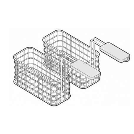 Cestello extra (2 pz) per friggitrici 8+8/13/14 litri Tecno.220650 Tecnoinox serie Tecno 90, 10,5x29,5x12h cm