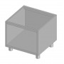Base neutra a giorno in acciaio inox modello M-80 per friggitrici pasticceria Lotus, 80x58,5x60h cm