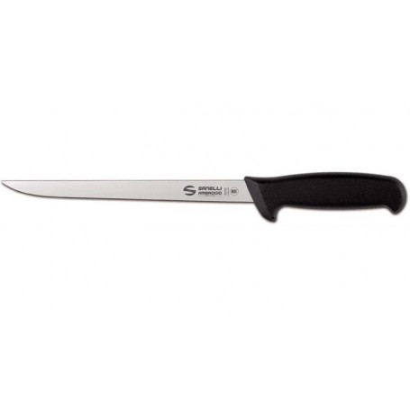 Coltello professionale Filettare flessibile Linea Supra, manico nero, lama semilucida,  cm 22, SC66.022B