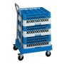 Carrello portacestelli per lavastoviglie con manico inox, vasca in ABS, Forcar, cestelli non inclusi