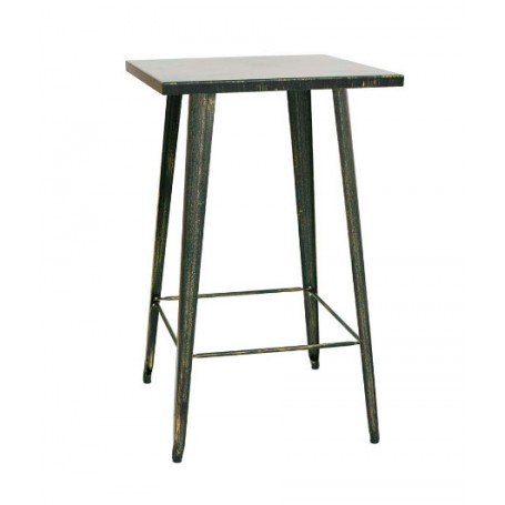 Tavolo alto per interno mod.1268-GT28 Rossanese, struttura in metallo verniciato effetto anticato, 65x65x107h cm