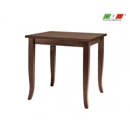 Tavolo per interno Rossanese, in legno di faggio, piano in laminato, gambe stilizzate, 2 misure (70x70 cm e 80x80 cm)