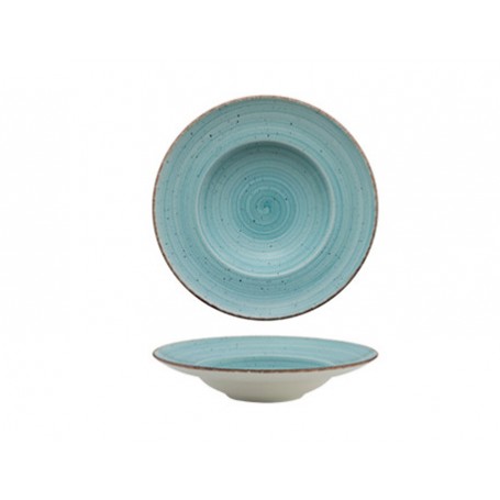 Piatto pasta collezione Avanos Azzurro New Bone China decorata a mano Gural Porselen, MOR.127961, Ø 30 cm (interno 18,5 cm)