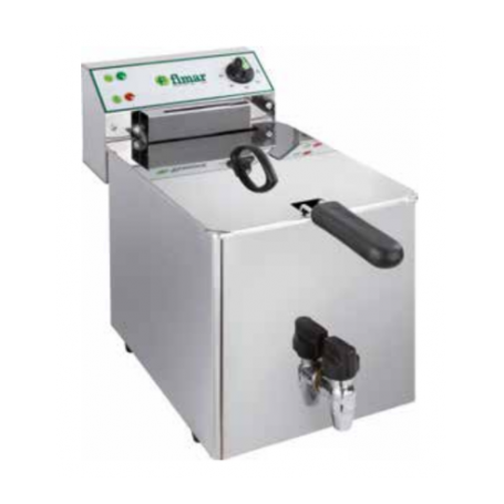 Friggitrice elettrica da banco mod. FR10RN Fimar, 1 vasca 10 litri con rubinetto di sicurezza, 50÷180°C, 26,5x52x36 h cm