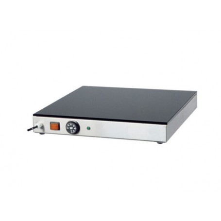 Piano caldo con top in vetro temperato, struttura in acciaio inox mod. PVC 4763 Forcar, +30°+90°C, 60x40x7hcm, 600W, Monofase