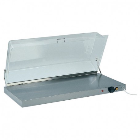 Piano caldo con cupola in plexiglass, struttura in acciaio inox mod. PCC 4710 Forcar, +30°+90°C, 90x45x20hcm, 450W, Monofase