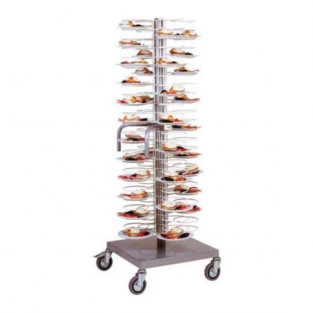 Carrello portapiatti mod. CA 1440G Forcar, cap. 96 piatti 25/31 cm, griglie verniciate bianche, 70x70x175h cm