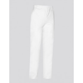 Pantaloni unisex da chef Otego, elastico in vita, chiusura a coulisse, tasche laterali e posteriore, colore bianco