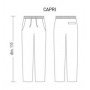 Pantaloni unisex da chef Capri, elastico in vita e chiusura a coulisse, tasche laterali e posteriore, fantasia pied de poule
