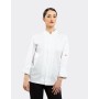 Giacca cuoco unisex Zugo, collo alla coreana, rete areazione posteriore, chiusura centrale con bottoni a pressione, 2 colori