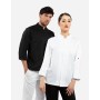 Giacca cuoco unisex Zugo, collo alla coreana, rete areazione posteriore, chiusura centrale con bottoni a pressione, 2 colori