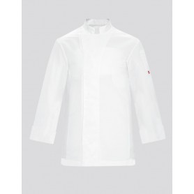 Giacca cuoco unisex Victor, in microfibra, rete areazione posteriore, chiusura laterale con bottoni a pressione, 2 colori