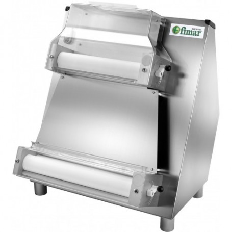 Stendipizza mod. FIP42N Fimar a due coppie di rulli in resina alimentare, struttura in acciaio inox, rulli superiori paralleli