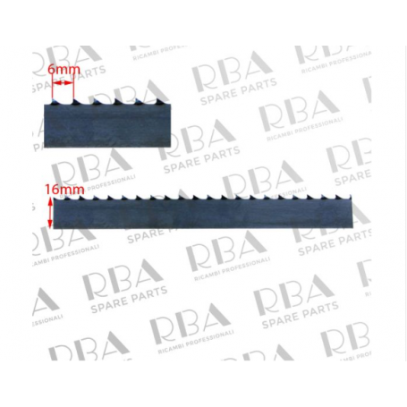 Anello segaossi lunghezza mm 1620, altezza 16 mm, dent. 6, sp. 0,5, mat. C75, confezione da 5 pezzi, RBA.SLASEG0287