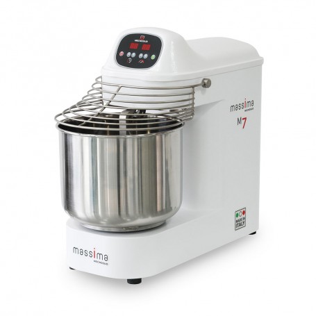 Impastatrice a spirale per impasti ad alta idratazione Mecnosud M7 testa e vasca fissa, cap. impasto 7 kg